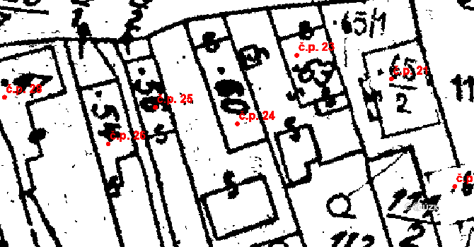 Chodská Lhota 24 na parcele st. 60 v KÚ Chodská Lhota, Katastrální mapa