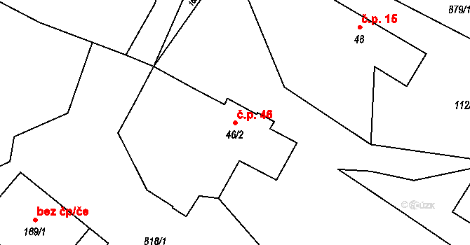 Rokytník 46, Hronov na parcele st. 46/2 v KÚ Rokytník, Katastrální mapa