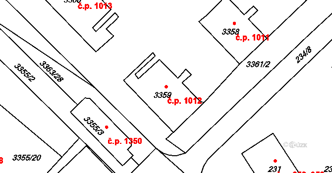 Kopřivnice 1012 na parcele st. 3359 v KÚ Kopřivnice, Katastrální mapa