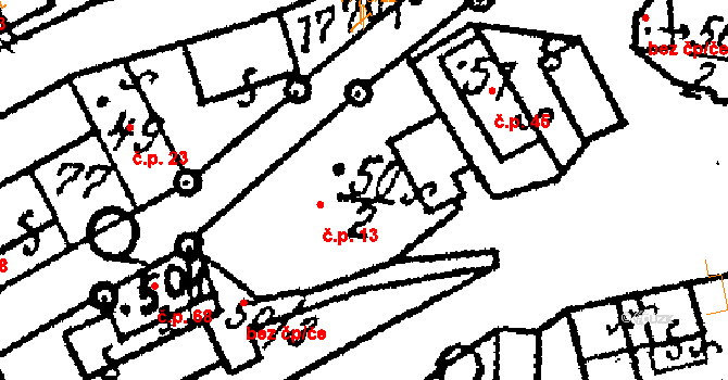 Chlístovice 13 na parcele st. 50/2 v KÚ Chlístovice, Katastrální mapa