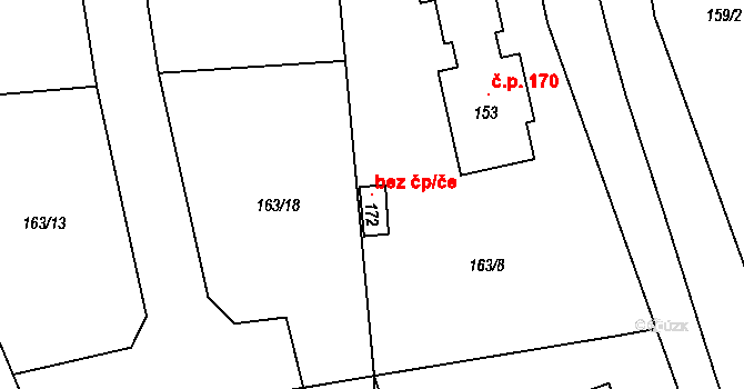 Jestřebí 119218216 na parcele st. 172 v KÚ Jestřebíčko, Katastrální mapa