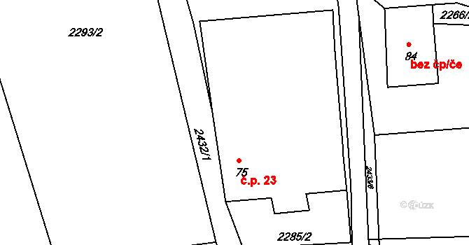 Sobětice 23, Žimutice na parcele st. 75 v KÚ Sobětice u Žimutic, Katastrální mapa