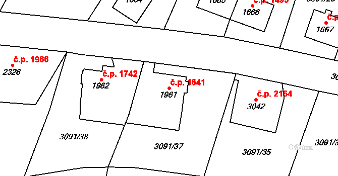 Dvůr Králové nad Labem 1641 na parcele st. 1961 v KÚ Dvůr Králové nad Labem, Katastrální mapa