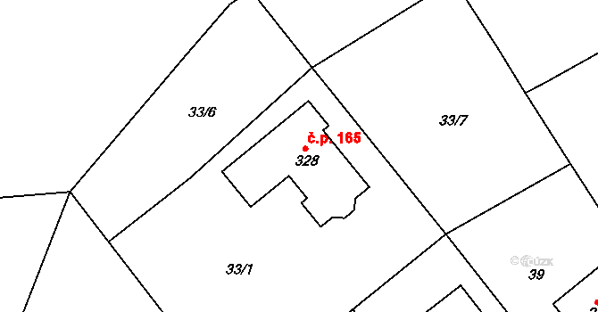 Hrozňatov 165, Cheb na parcele st. 328 v KÚ Starý Hrozňatov, Katastrální mapa