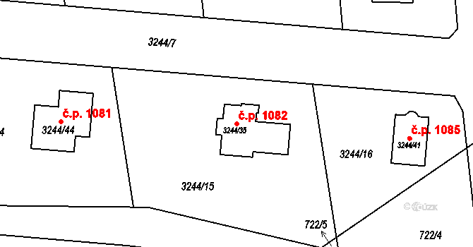 Stonava 1082 na parcele st. 3244/35 v KÚ Stonava, Katastrální mapa