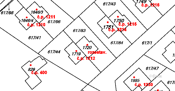 Šestajovice 1213, Katastrální mapa