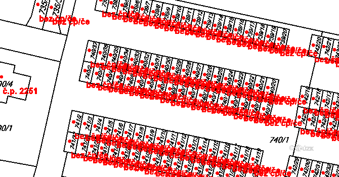 Sokolov 38554216 na parcele st. 740/10 v KÚ Sokolov, Katastrální mapa
