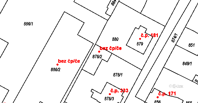 Bystřice pod Hostýnem 41012216 na parcele st. 878/2 v KÚ Rychlov u Bystřice pod Hostýnem, Katastrální mapa