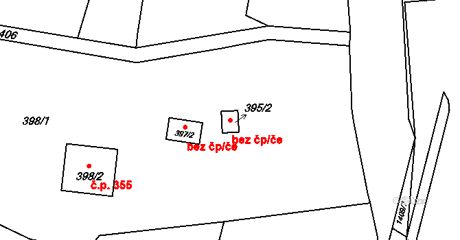 Bohumín 43946216 na parcele st. 395/2 v KÚ Pudlov, Katastrální mapa