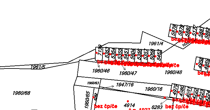 Třebíč 44154216 na parcele st. 5353 v KÚ Třebíč, Katastrální mapa