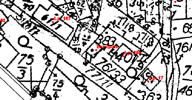 Havlíčkova Borová 44565216 na parcele st. 383 v KÚ Havlíčkova Borová, Katastrální mapa