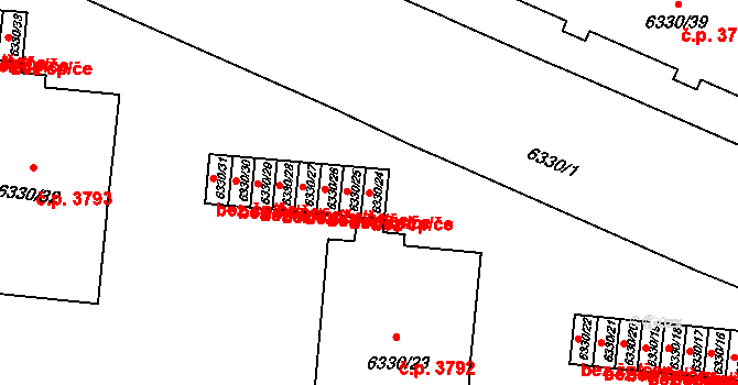 Prostějov 47661216 na parcele st. 6330/24 v KÚ Prostějov, Katastrální mapa