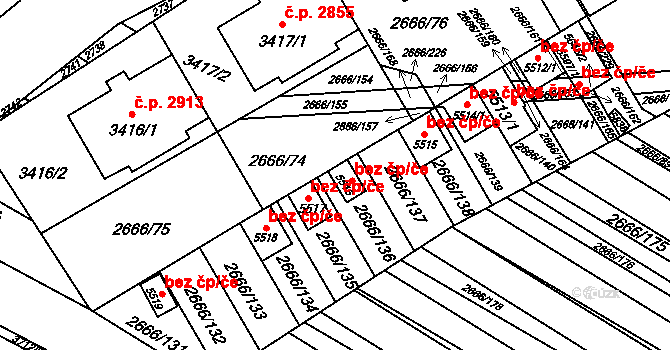 Břeclav 48222216 na parcele st. 5516 v KÚ Břeclav, Katastrální mapa