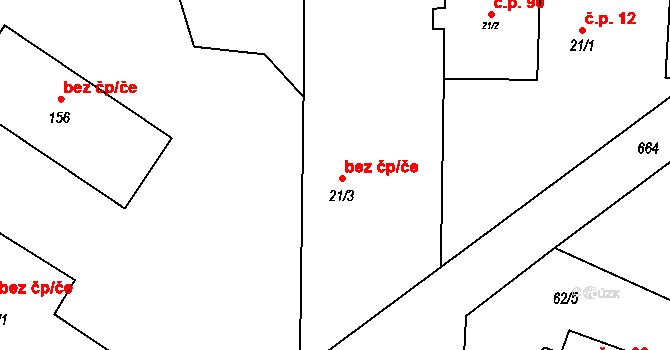 Turovec 48355216 na parcele st. 21/3 v KÚ Turovec, Katastrální mapa