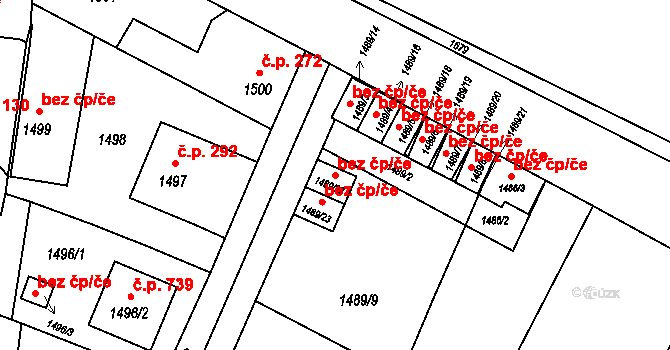 Bohumín 48436216 na parcele st. 1489/22 v KÚ Skřečoň, Katastrální mapa