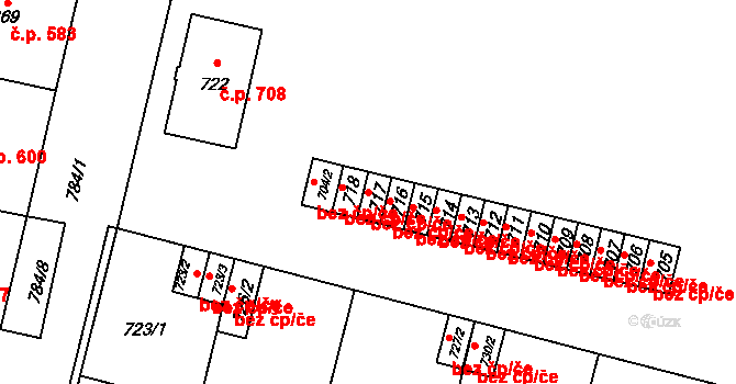 Mohelnice 49738216 na parcele st. 717 v KÚ Mohelnice, Katastrální mapa