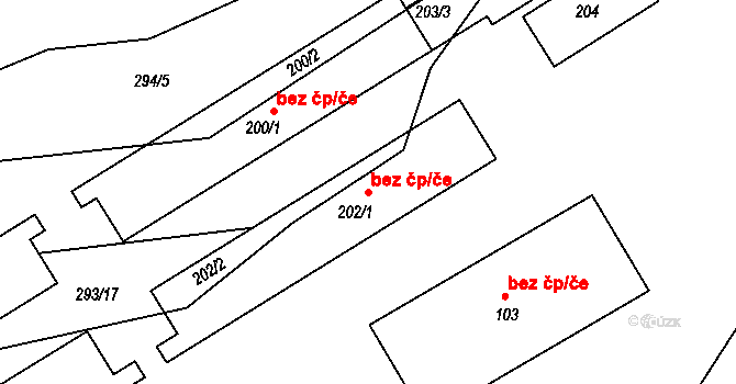 Čejetice 49744216 na parcele st. 202/1 v KÚ Čejetice, Katastrální mapa