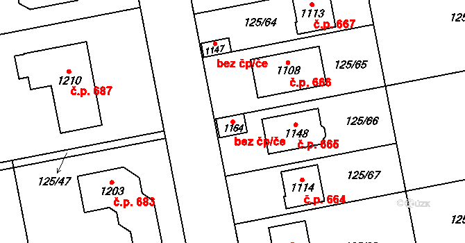 Veltrusy 50333216 na parcele st. 1164 v KÚ Veltrusy, Katastrální mapa