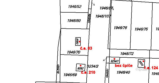 Beroun-Závodí 83, Beroun na parcele st. 6083 v KÚ Beroun, Katastrální mapa
