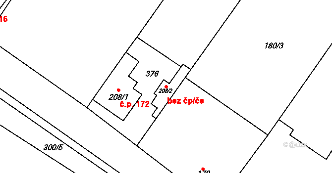 Hospozín 62750216 na parcele st. 208/2 v KÚ Hospozín, Katastrální mapa