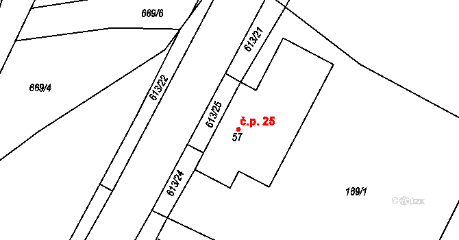 Filipová 25, Loučná nad Desnou na parcele st. 57 v KÚ Filipová, Katastrální mapa