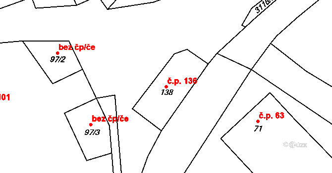 Lukavec 136, Fulnek na parcele st. 138 v KÚ Lukavec u Bílovce, Katastrální mapa