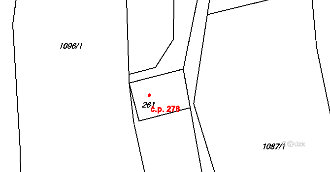 Mořkov 276 na parcele st. 261 v KÚ Mořkov, Katastrální mapa