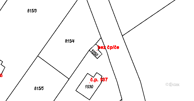 Sázavka 105520217 na parcele st. 1050 v KÚ Sázavka, Katastrální mapa