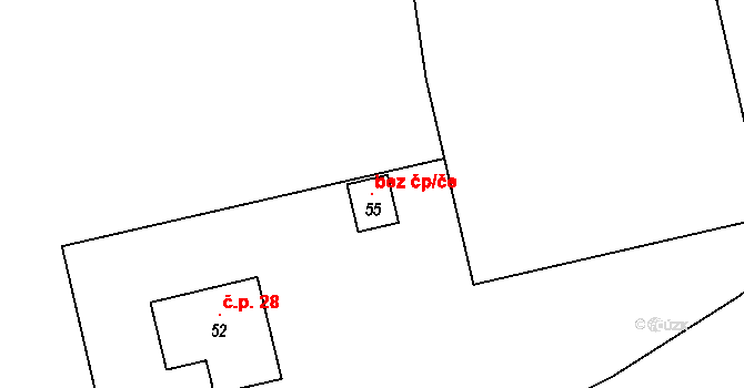 Ostřetice 119215217 na parcele st. 55 v KÚ Ostřetice, Katastrální mapa