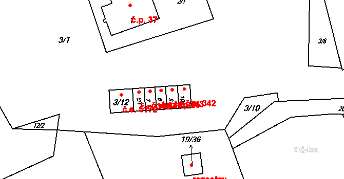 Pístov 343, Jihlava na parcele st. 9 v KÚ Pístov u Jihlavy, Katastrální mapa