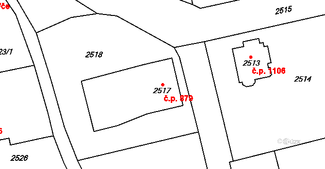 Frýdlant 879 na parcele st. 2517 v KÚ Frýdlant, Katastrální mapa