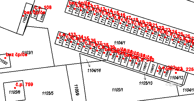 Hrádek nad Nisou 139 na parcele st. 1135 v KÚ Hrádek nad Nisou, Katastrální mapa
