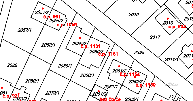 Suchdol 1161, Praha na parcele st. 2060/2 v KÚ Suchdol, Katastrální mapa