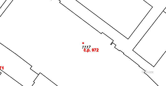 Rumburk 1 972, Rumburk na parcele st. 1117 v KÚ Rumburk, Katastrální mapa