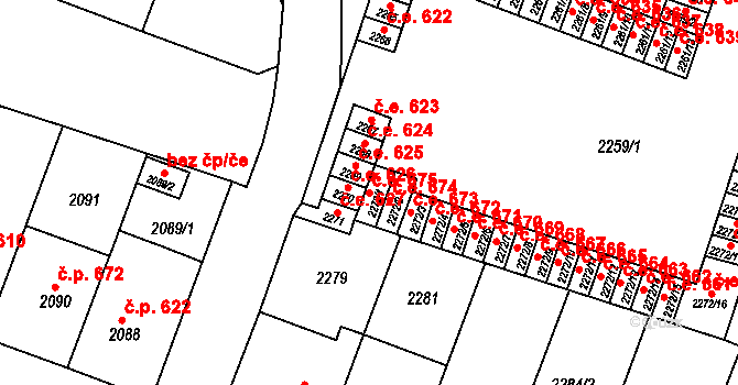 Kuřim 675 na parcele st. 2272/1 v KÚ Kuřim, Katastrální mapa