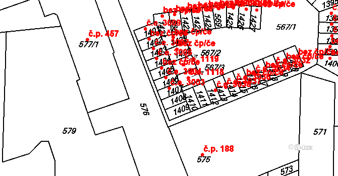 Řetenice 3003, Teplice na parcele st. 1407 v KÚ Teplice-Řetenice, Katastrální mapa