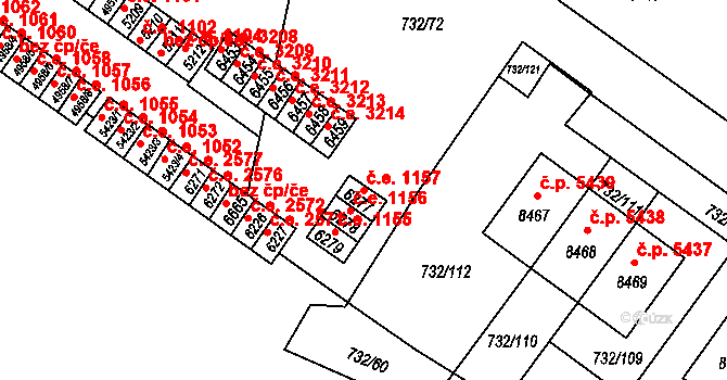 Zlín 1157 na parcele st. 6277 v KÚ Zlín, Katastrální mapa