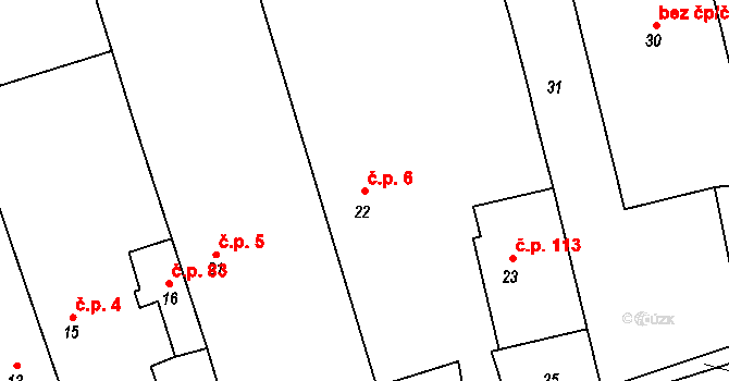 Loděnice 6, Holasovice na parcele st. 22 v KÚ Loděnice, Katastrální mapa