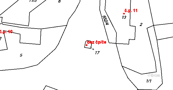 Ježovy 45210217 na parcele st. 17 v KÚ Chlumská, Katastrální mapa