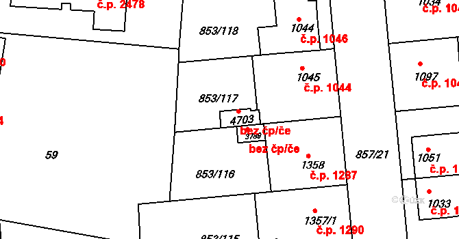 Blansko 46020217 na parcele st. 4703 v KÚ Blansko, Katastrální mapa