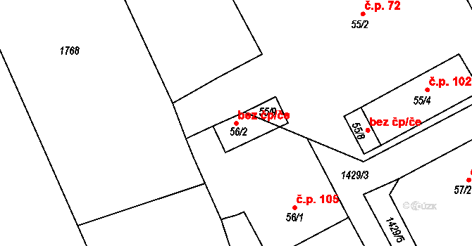 Břasy 48867217 na parcele st. 56/2 v KÚ Kříše, Katastrální mapa