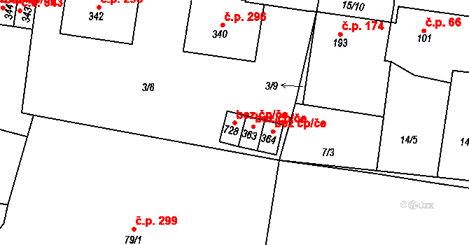 Hostomice 50295217 na parcele st. 728 v KÚ Hostomice nad Bílinou, Katastrální mapa