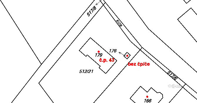 Řepčice 43, Velké Popovice na parcele st. 179 v KÚ Mokřany u Velkých Popovic, Katastrální mapa