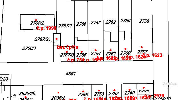 Louny 1626 na parcele st. 2764 v KÚ Louny, Katastrální mapa