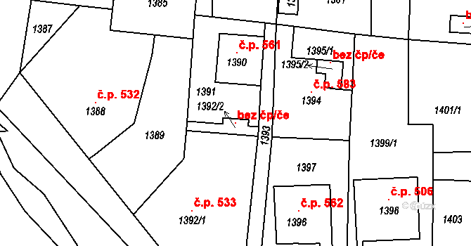 Rychnov u Jablonce nad Nisou 102033218 na parcele st. 1392/2 v KÚ Rychnov u Jablonce nad Nisou, Katastrální mapa