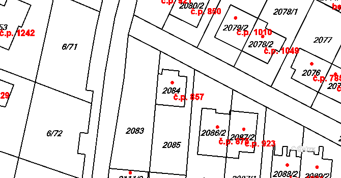 Suchdol 857, Praha na parcele st. 2084 v KÚ Suchdol, Katastrální mapa