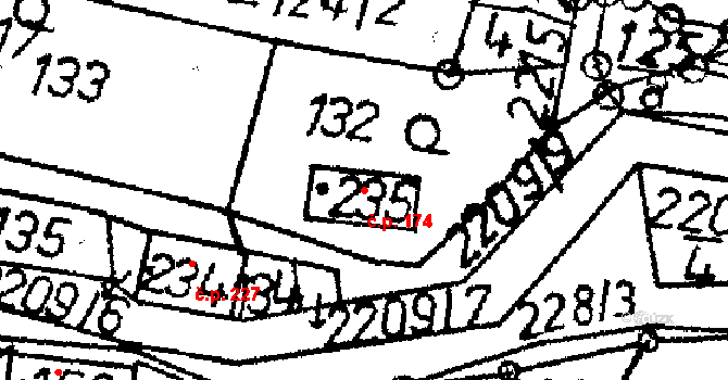 Žibřidice 174, Křižany na parcele st. 235 v KÚ Žibřidice, Katastrální mapa