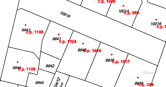 Jižní Předměstí 1404, Plzeň na parcele st. 9940 v KÚ Plzeň, Katastrální mapa