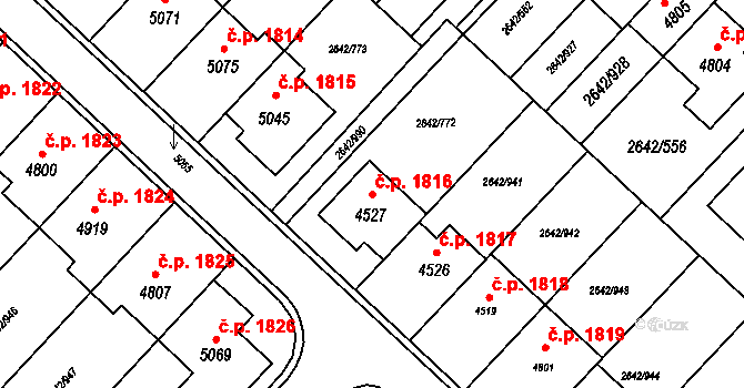 Kuřim 1816 na parcele st. 4527 v KÚ Kuřim, Katastrální mapa