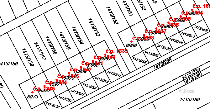 Beroun-Město 1839, Beroun na parcele st. 6967 v KÚ Beroun, Katastrální mapa